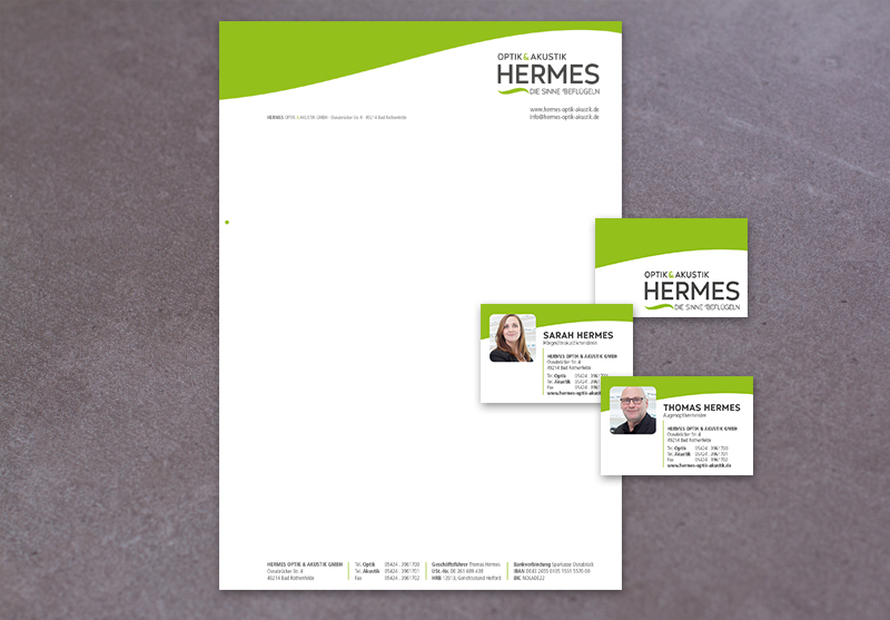 Optik & Akustik Hermes Logoentwicklung